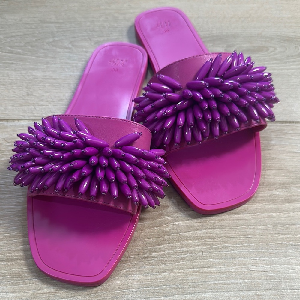 H&M Women's Purple Slide Sandals NWOT